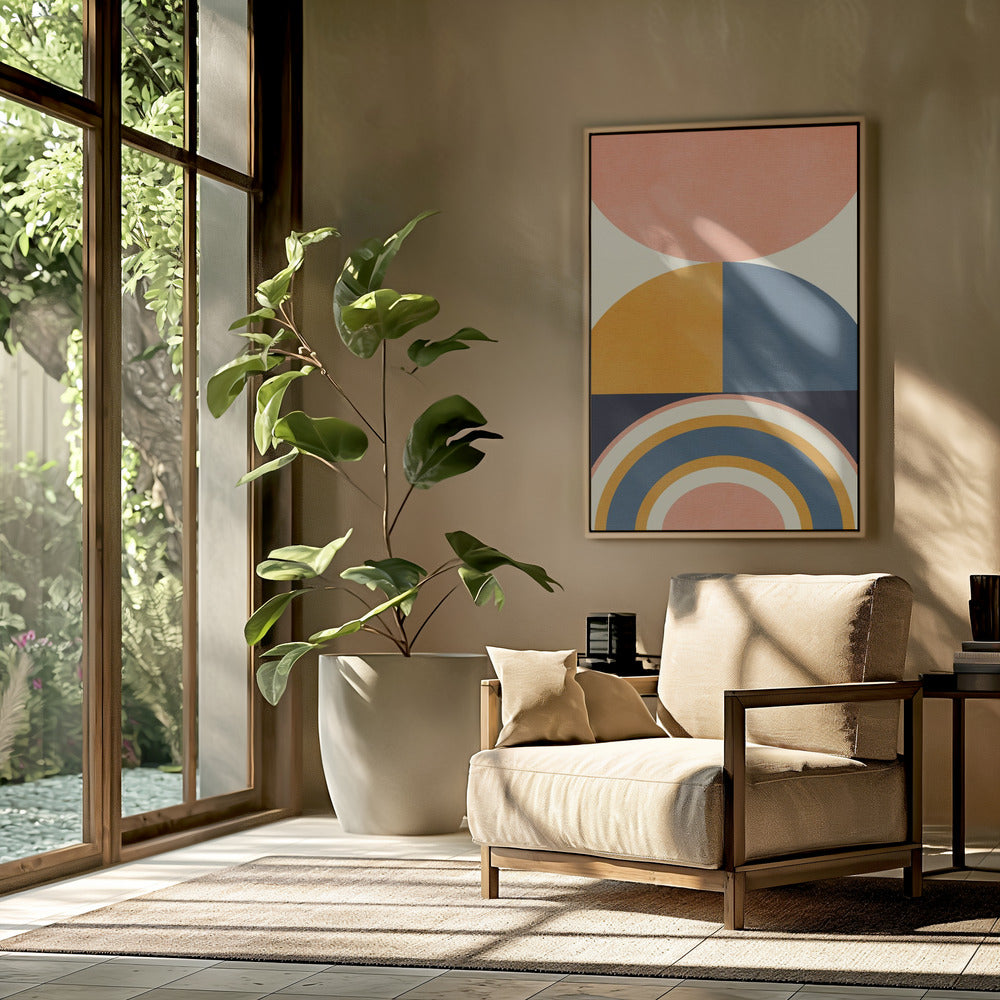 Rainbow Plus Shapes  Blue Mustard10 | Poster