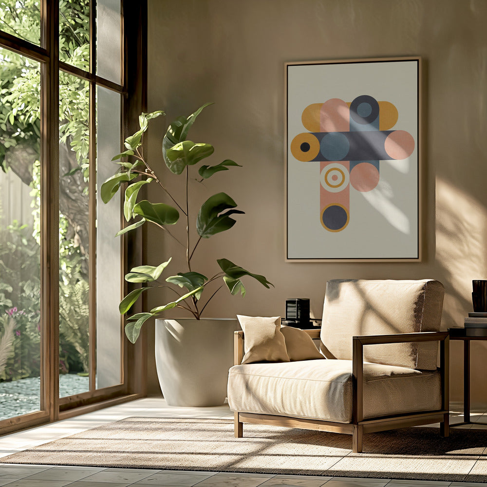 Rainbow Plus Shapes  Blue Mustard8 | Poster