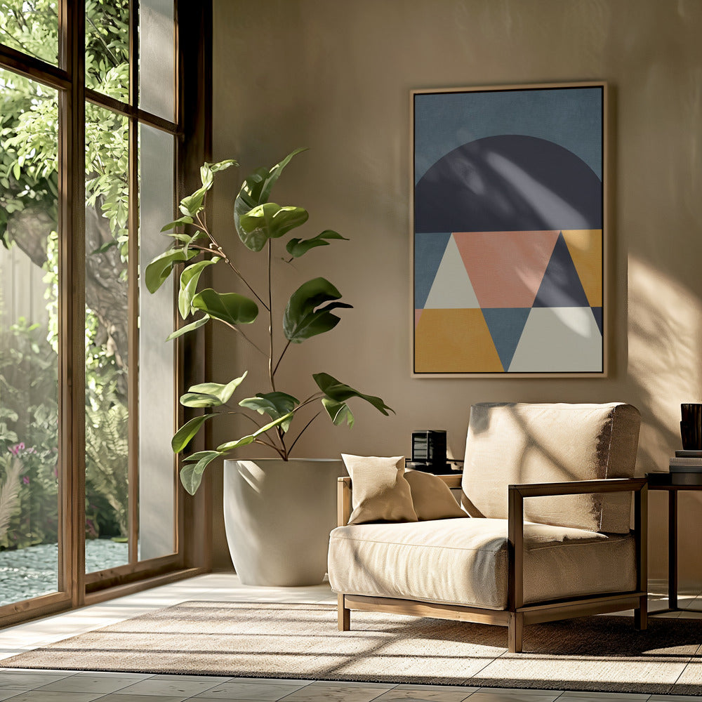 Rainbow Plus Shapes  Blue Mustard4 | Poster