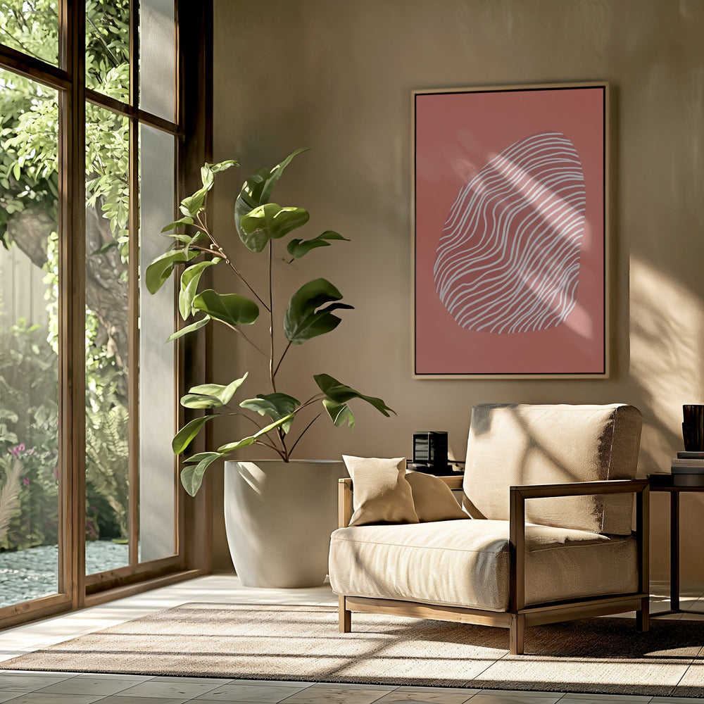 Line art confined in space-red | Poster