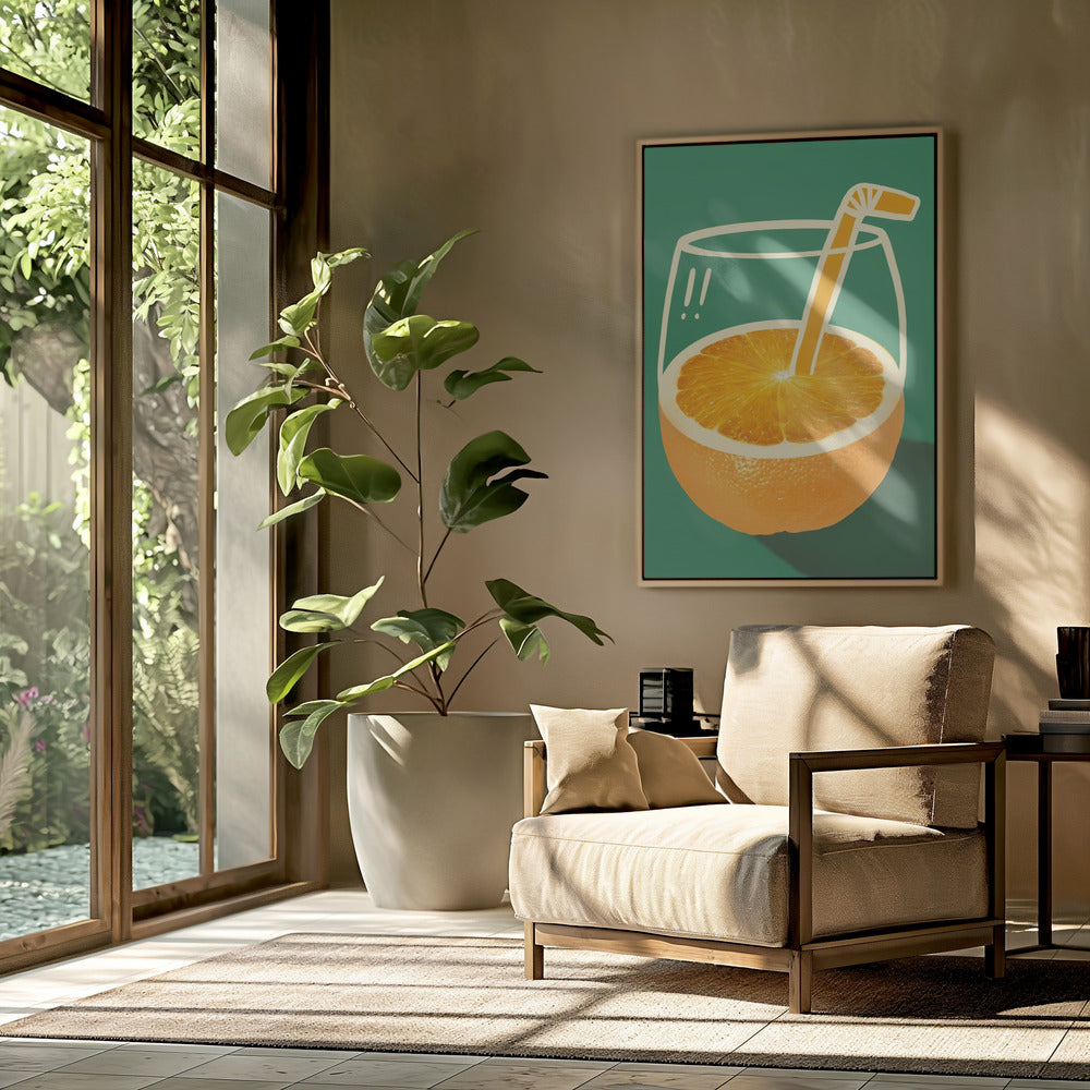 Vibrant Orange Cleverly Illustrated | Poster