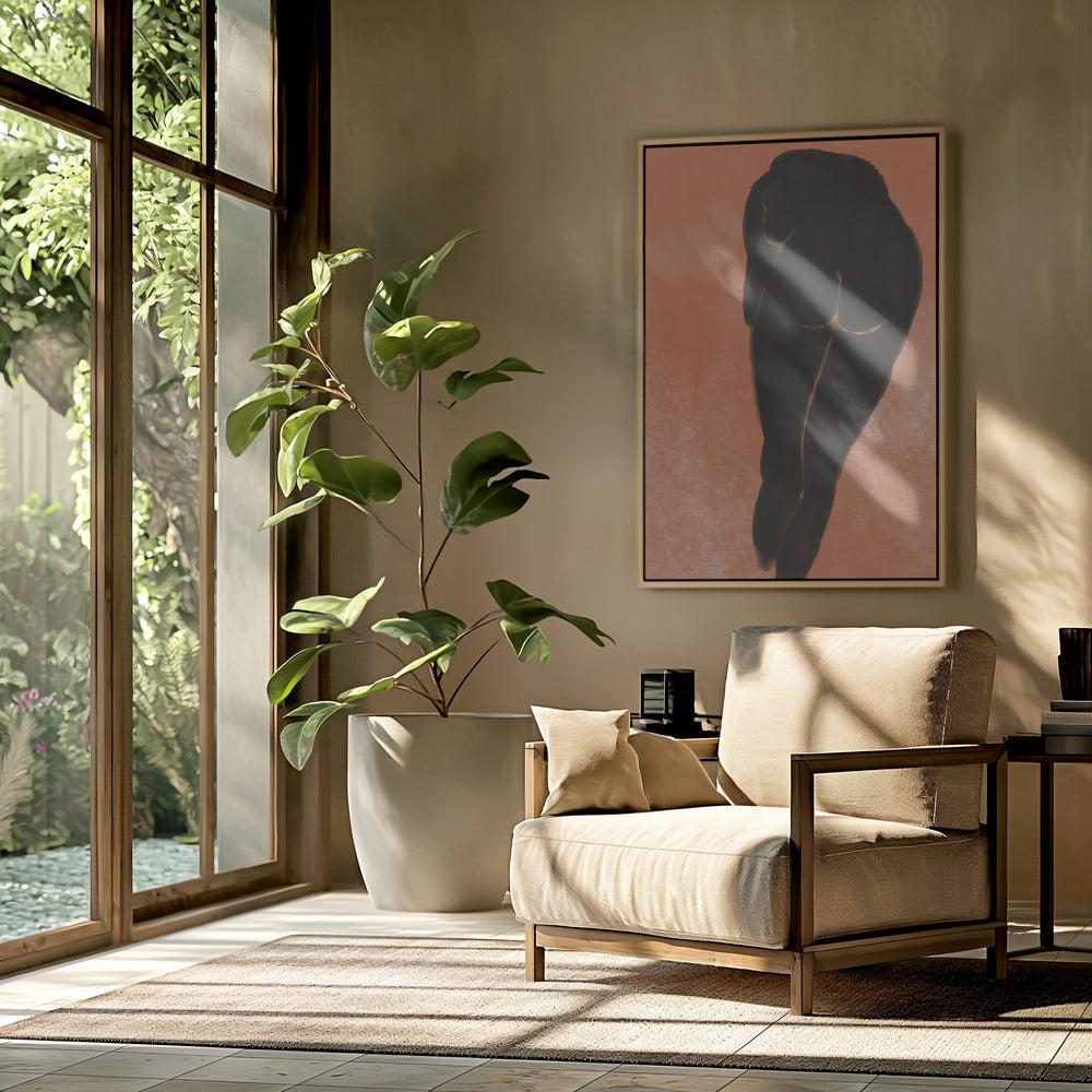 Bathing nude in black | Poster