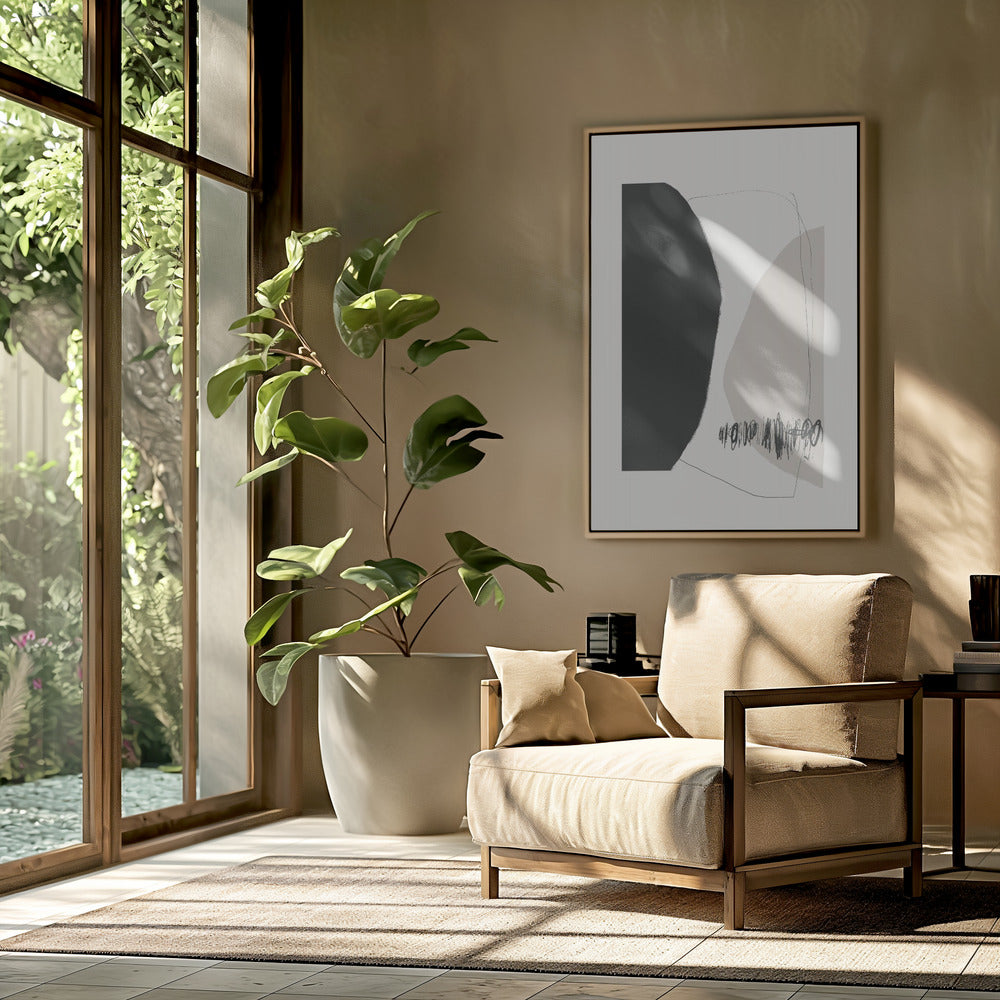 Organic Shapes And Lines In Neutral Tones | Poster