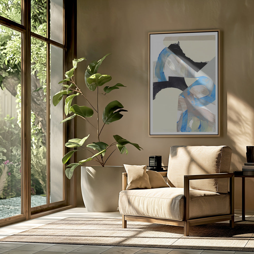 Blue Neutral Beige Black 1 | Poster