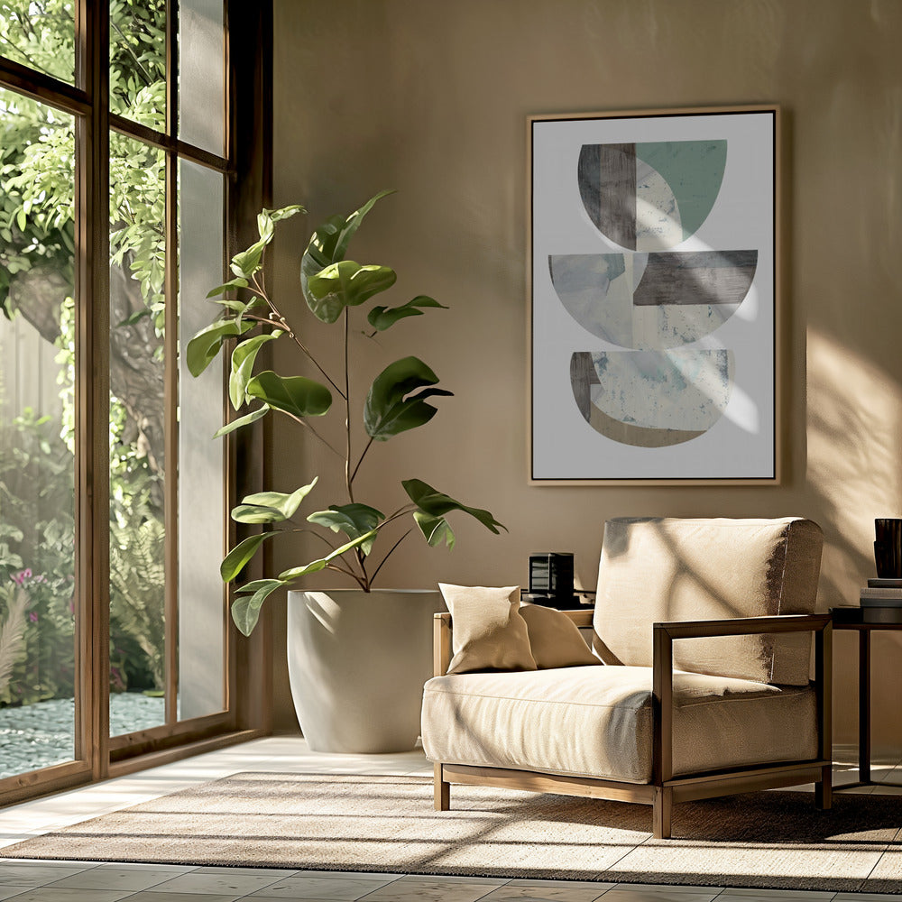 Blue Semi Circles 1 | Poster