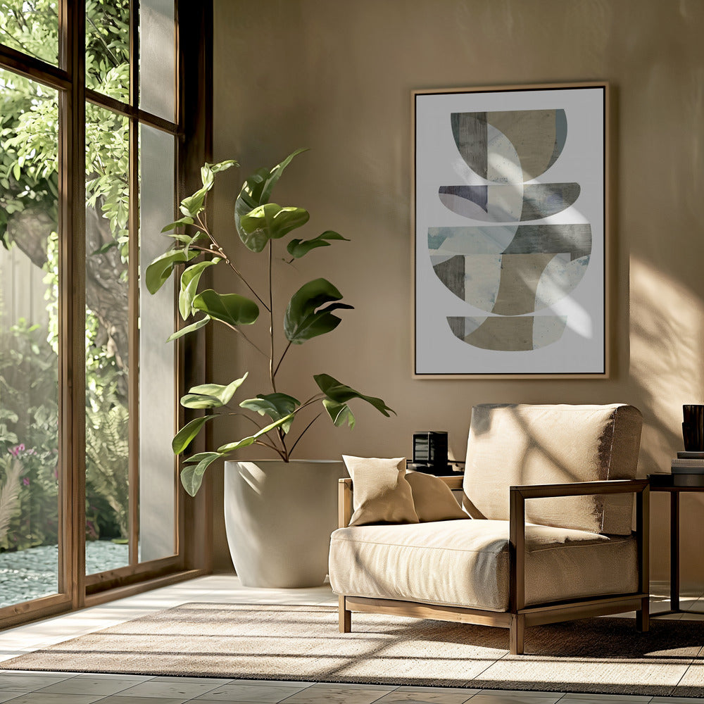 Blue Semi Circles III | Poster