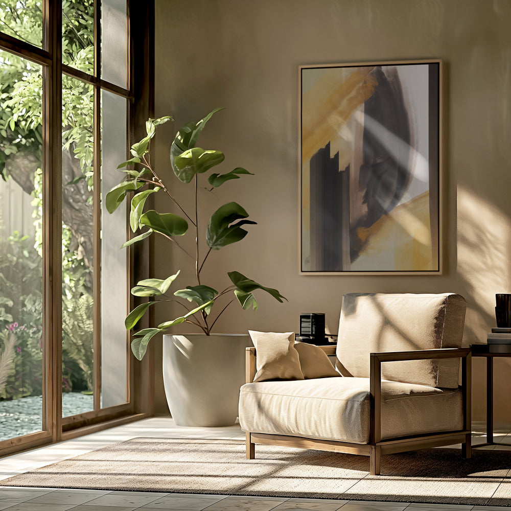 Dynamic Brushstrokes In Earthy Tones Of Black | Poster