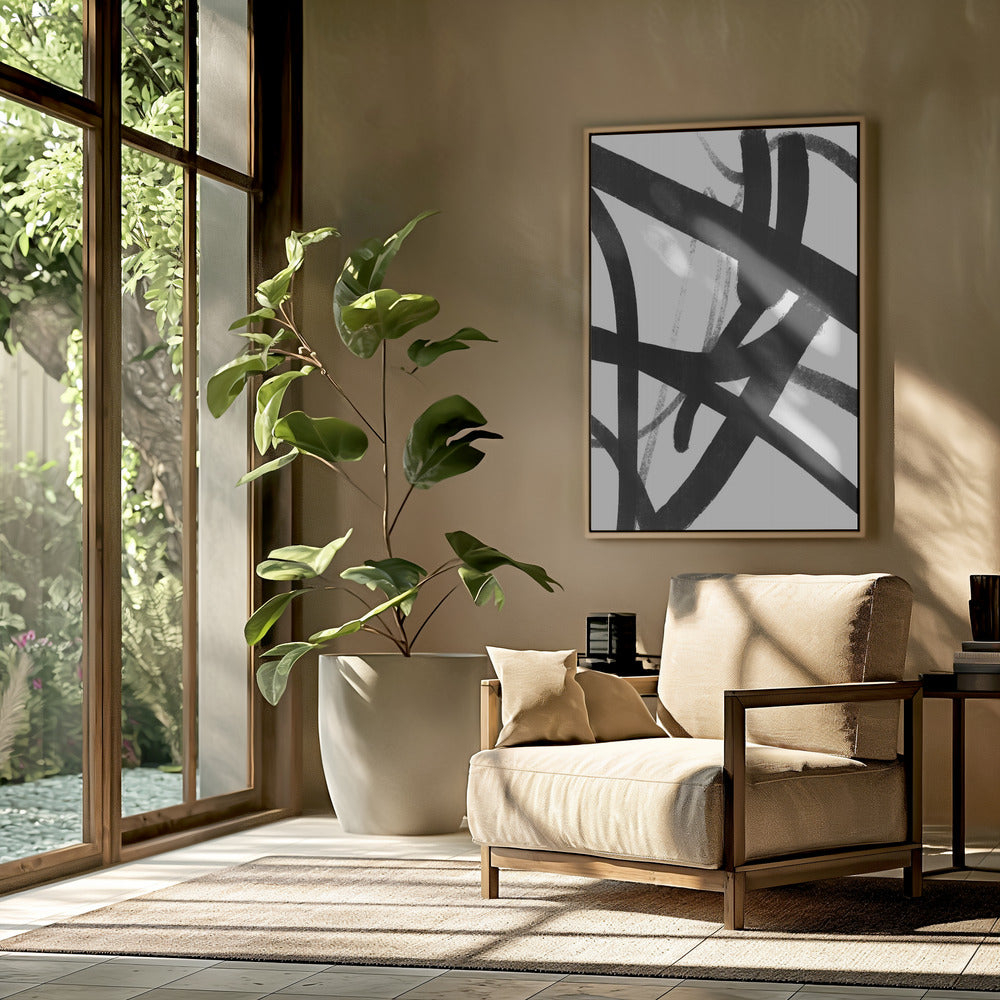 Bold Black Brushstrokes | Poster