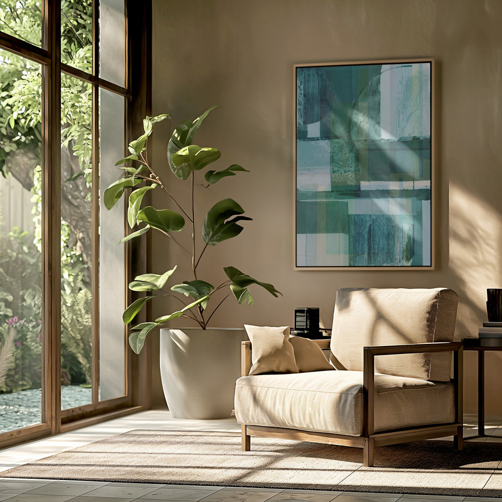 Abstract Shades of Blue and Neutral 2 | Poster