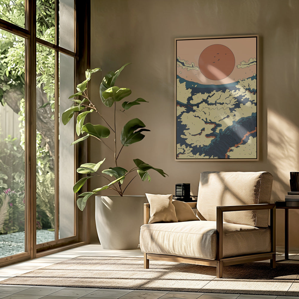 Abstract Japanese Sunset | Poster