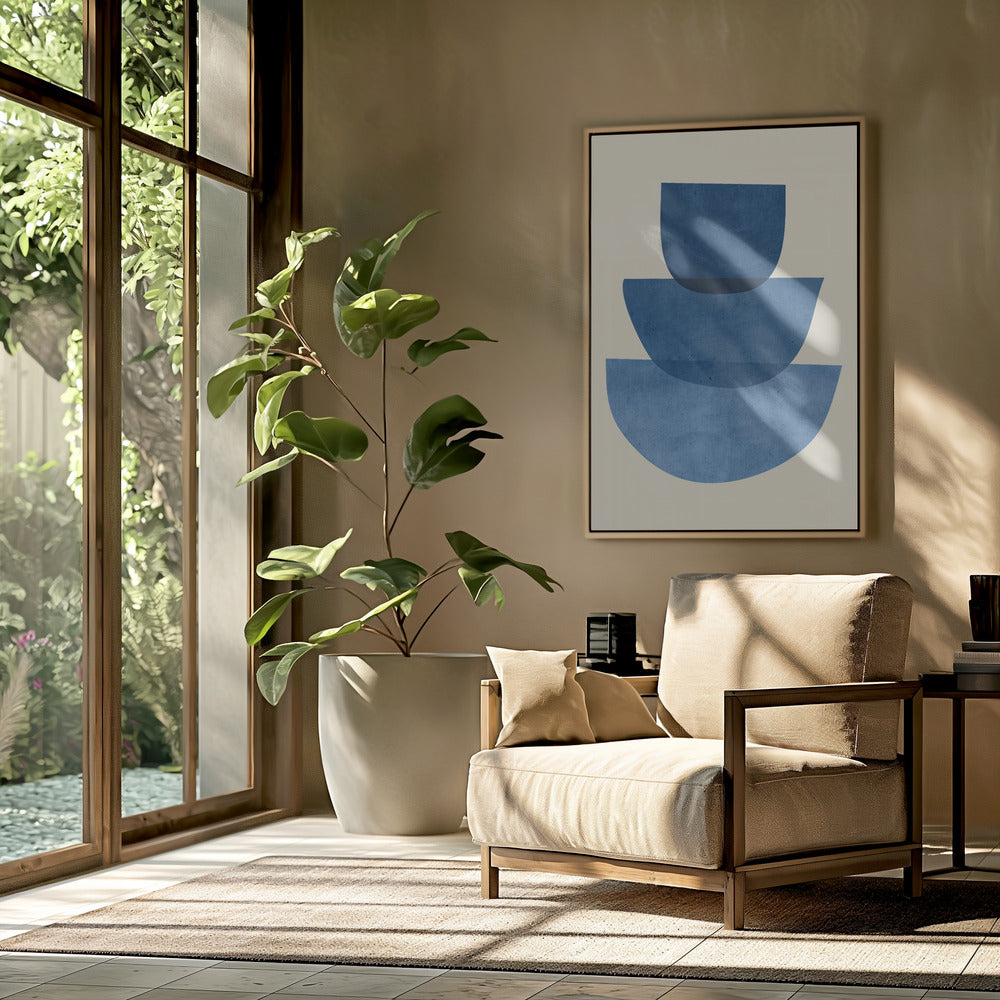 Geometric Abstract Shapes Blue | Poster