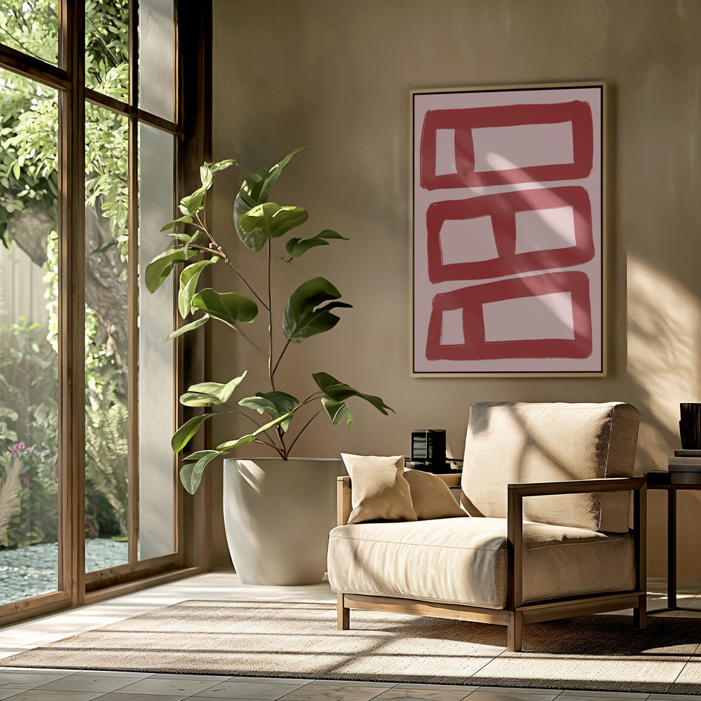 Red Symmetry Blocks | Poster