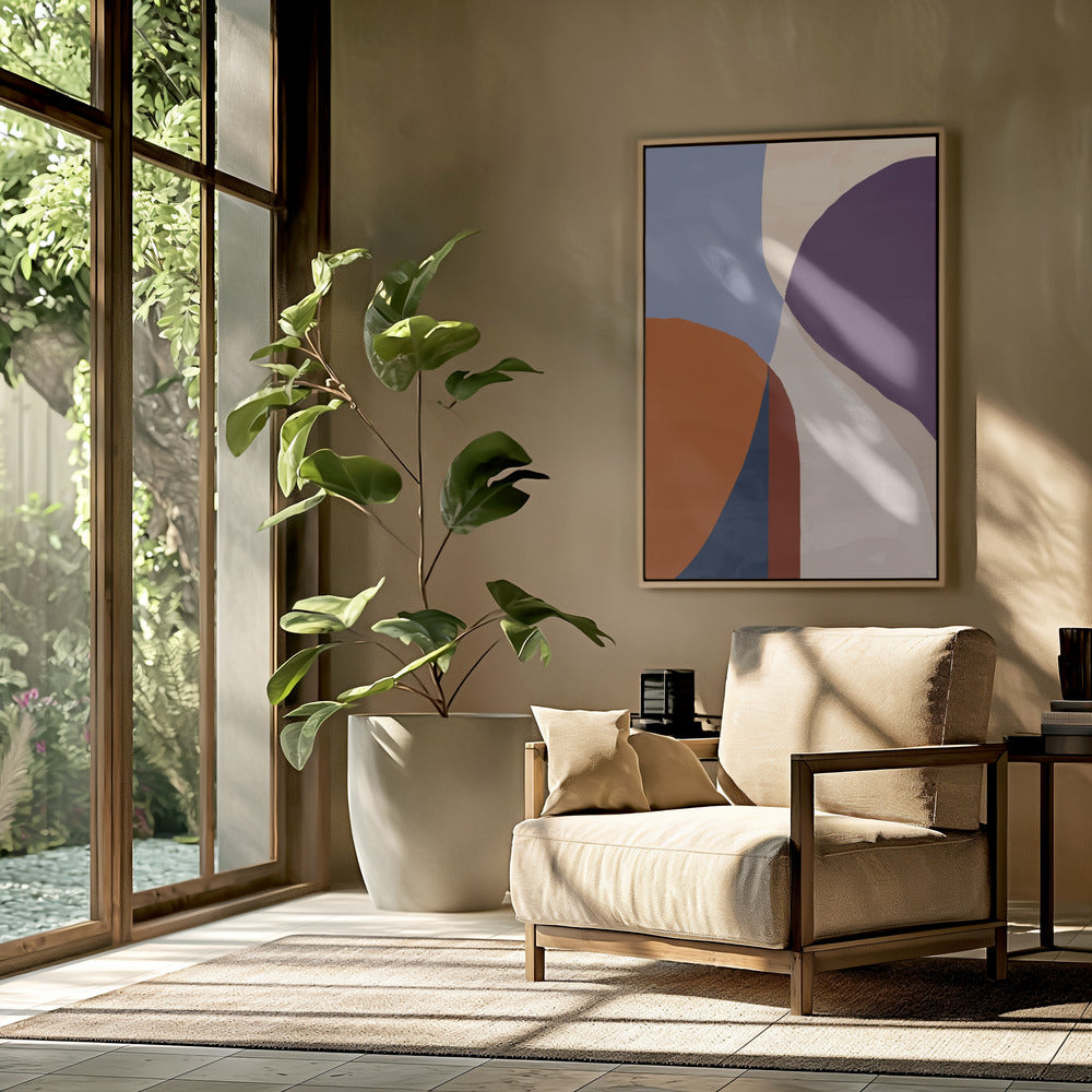 Organic Forms in Earthy and Blue Tones | Poster