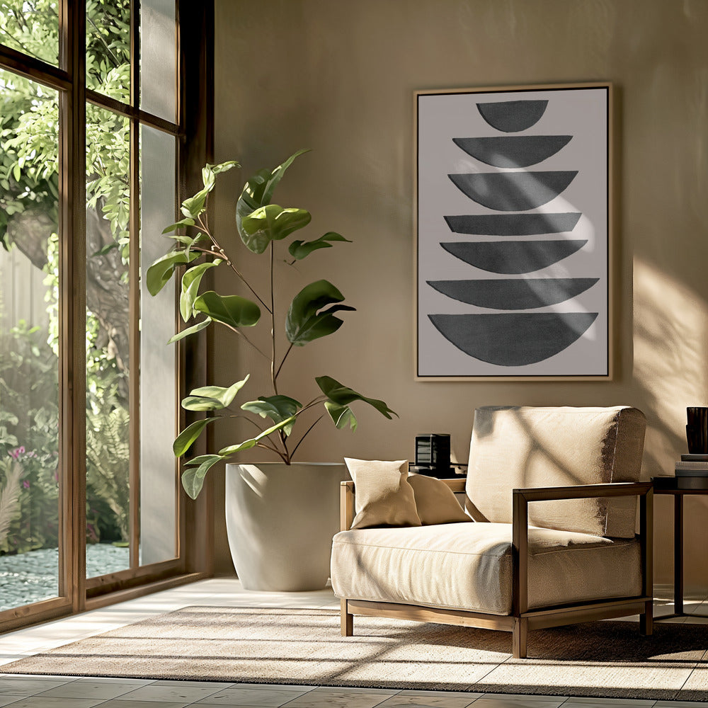 Stacked Black Semi Circles | Poster