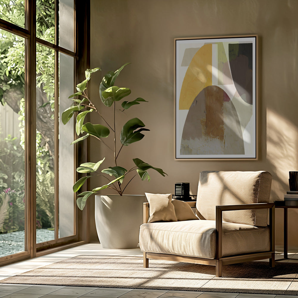 Bold Geometric Shapes In Earthy Tones | Poster