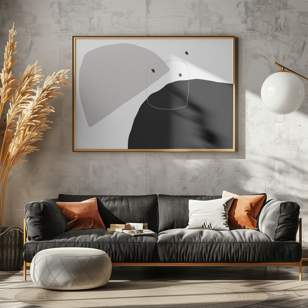 Monochrome Black and Gray Shapes | Poster