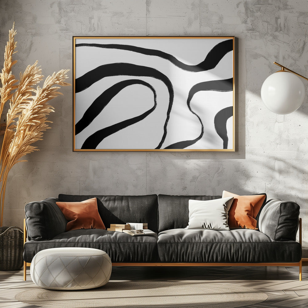 Flowing Zebra-Like Stripes | Canvas