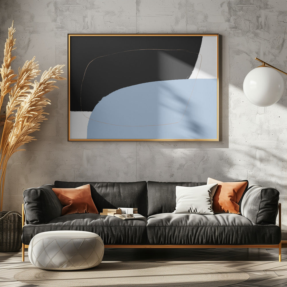 Interwoven Contrast Black Bold Meets Blue Soft | Poster