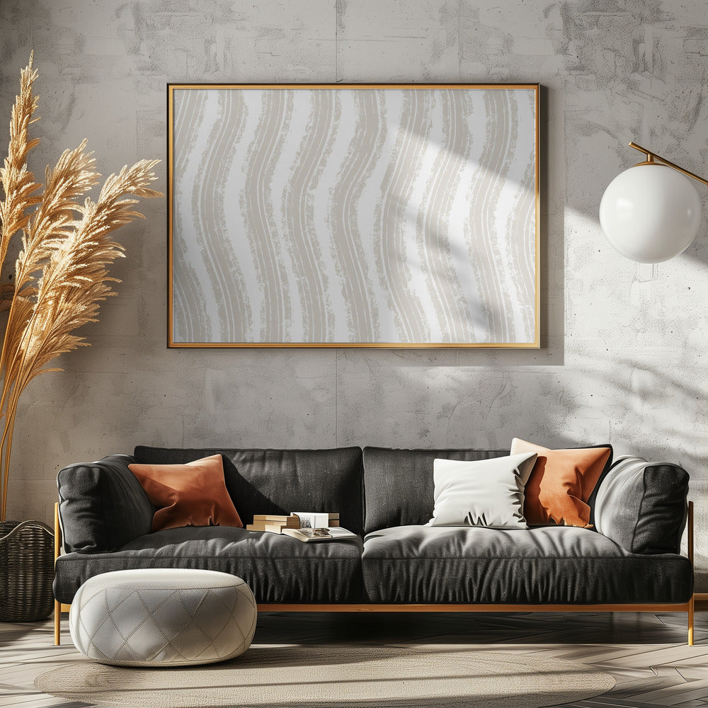 Textured Beige Lines With Rhythmic Pattern | Poster