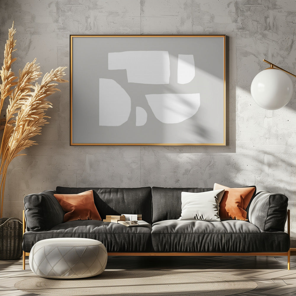 Minimalistic White Shapes | Canvas
