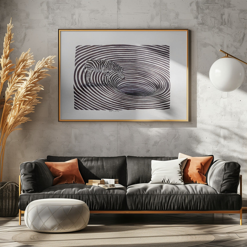 Zebra bij de Bron | Canvas
