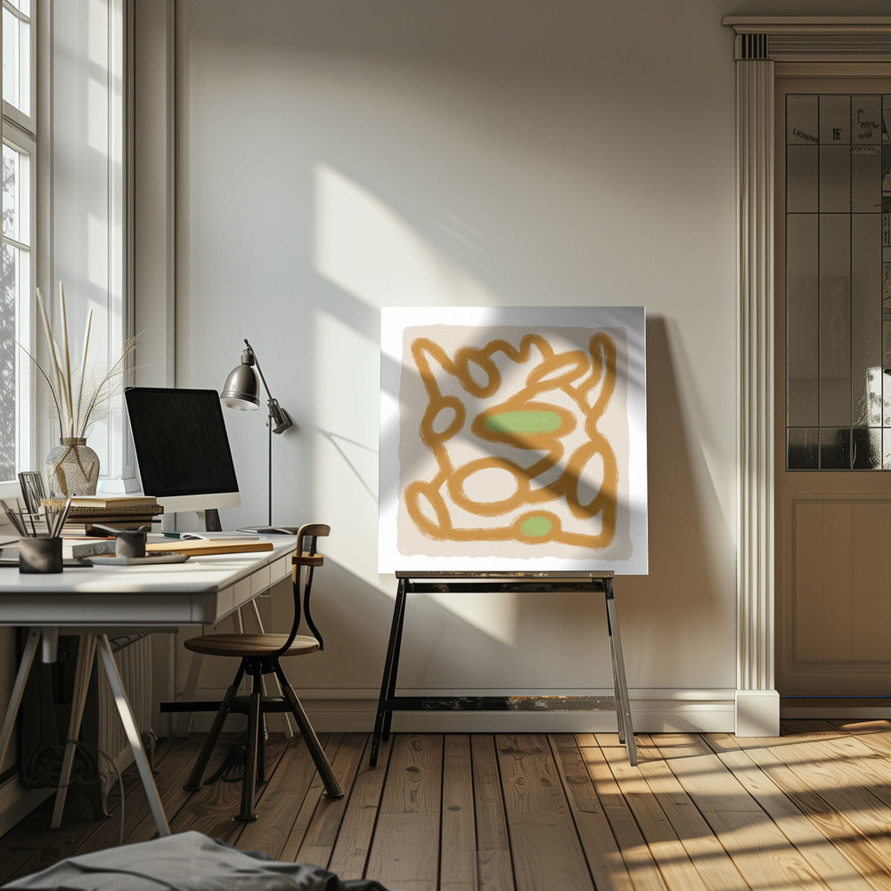 Tan Scribble 1 | Canvas