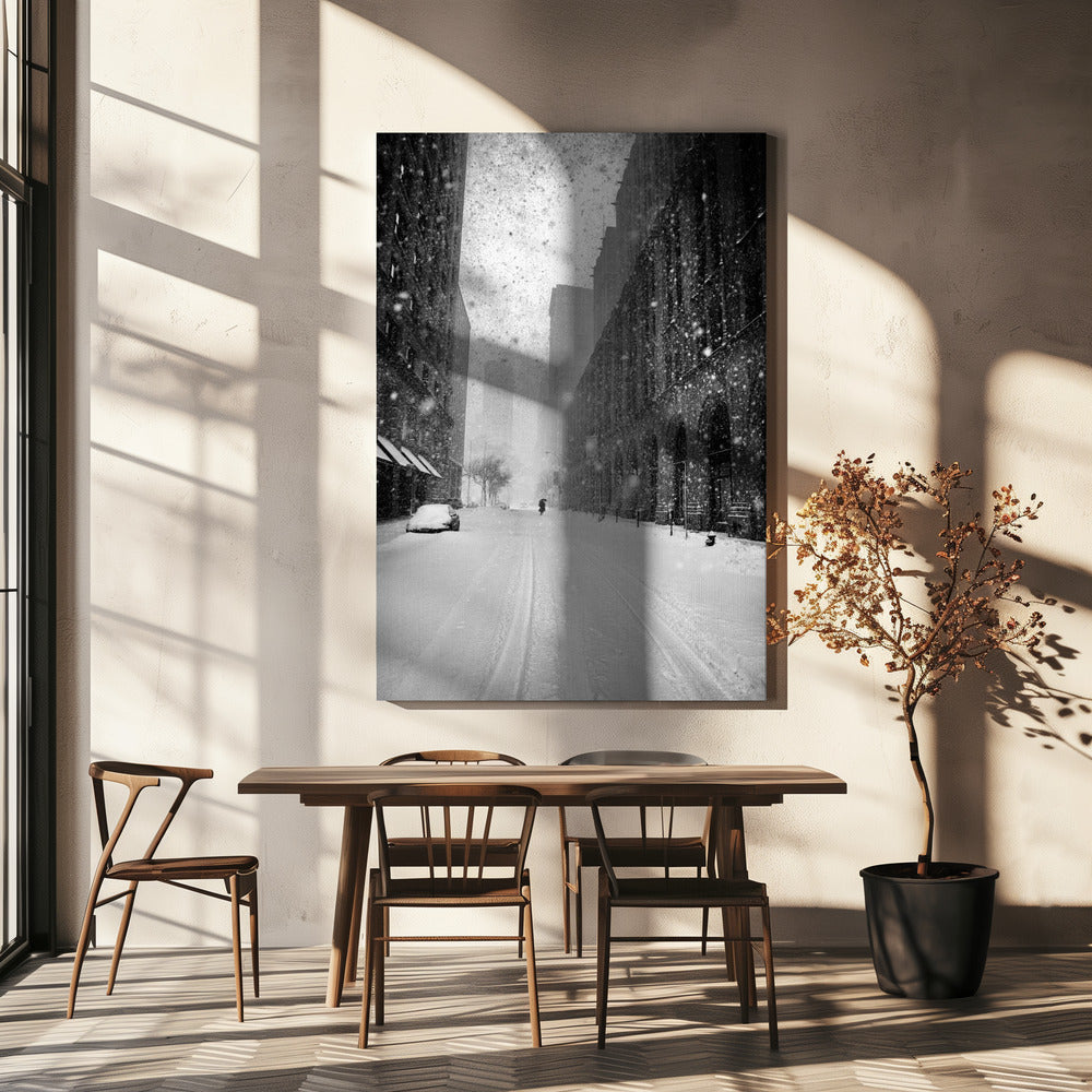 New York Walker in Blizzard | Canvas