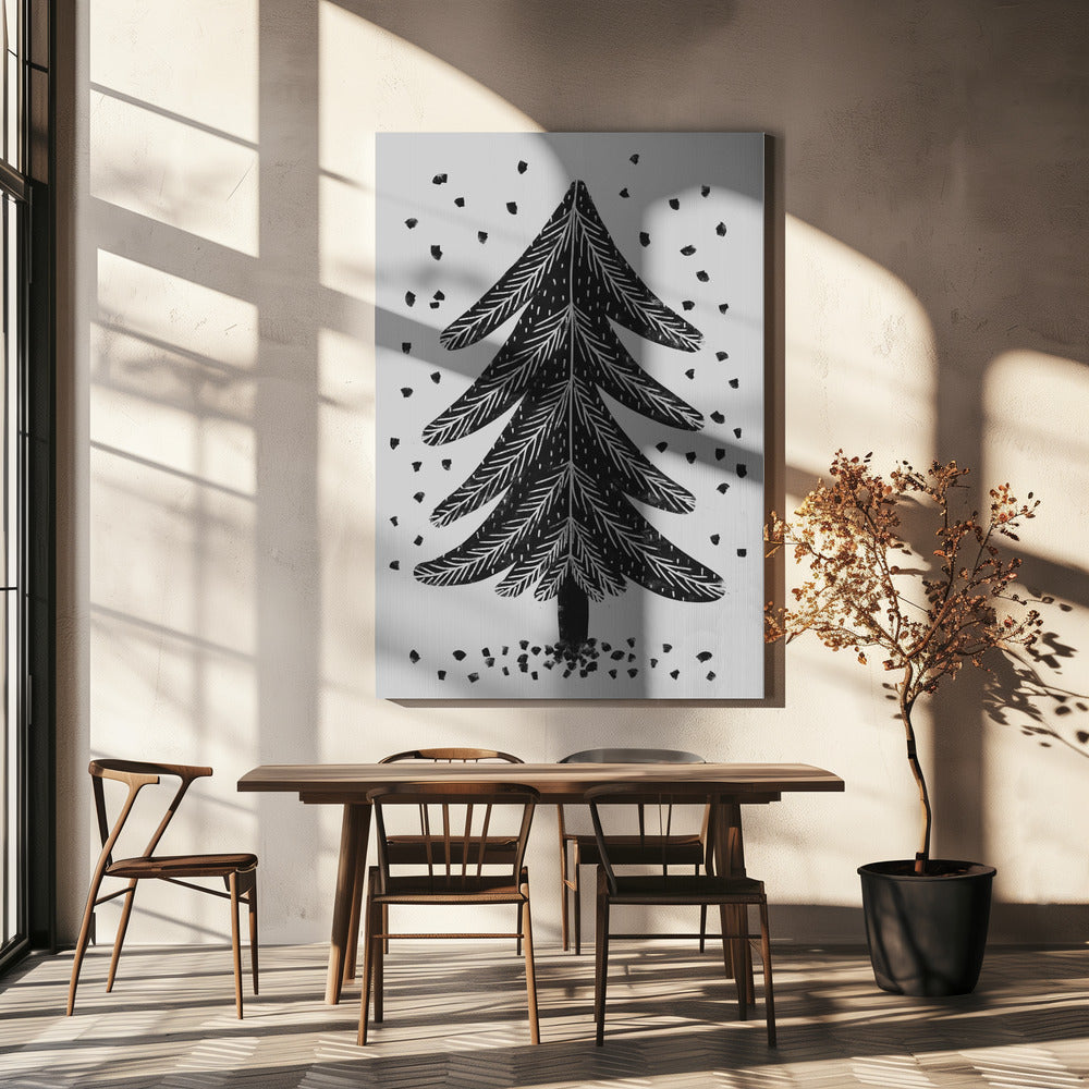 Monochrome Pinefall | Canvas