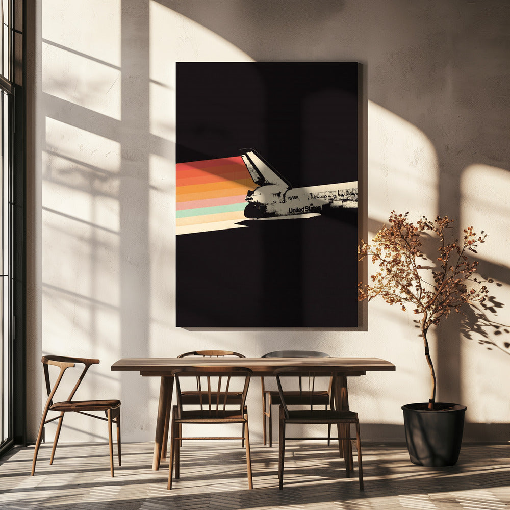 Space Ship Rainbow | Canvas