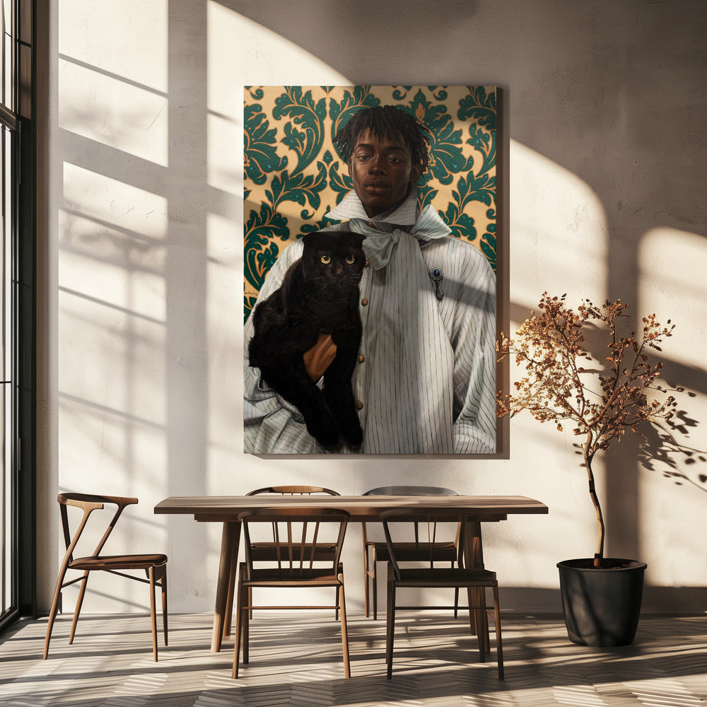 Gentleman with Cat | Canvas