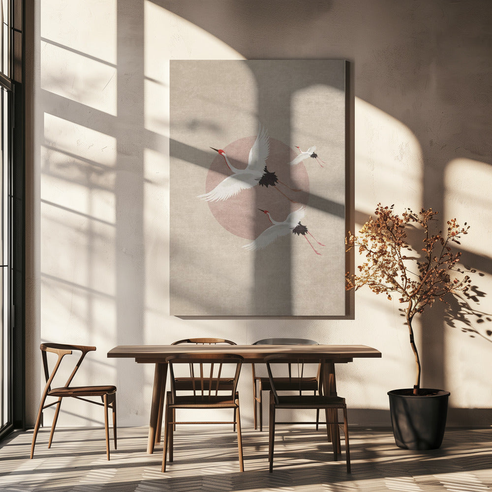 Cranes in Flight | Canvas