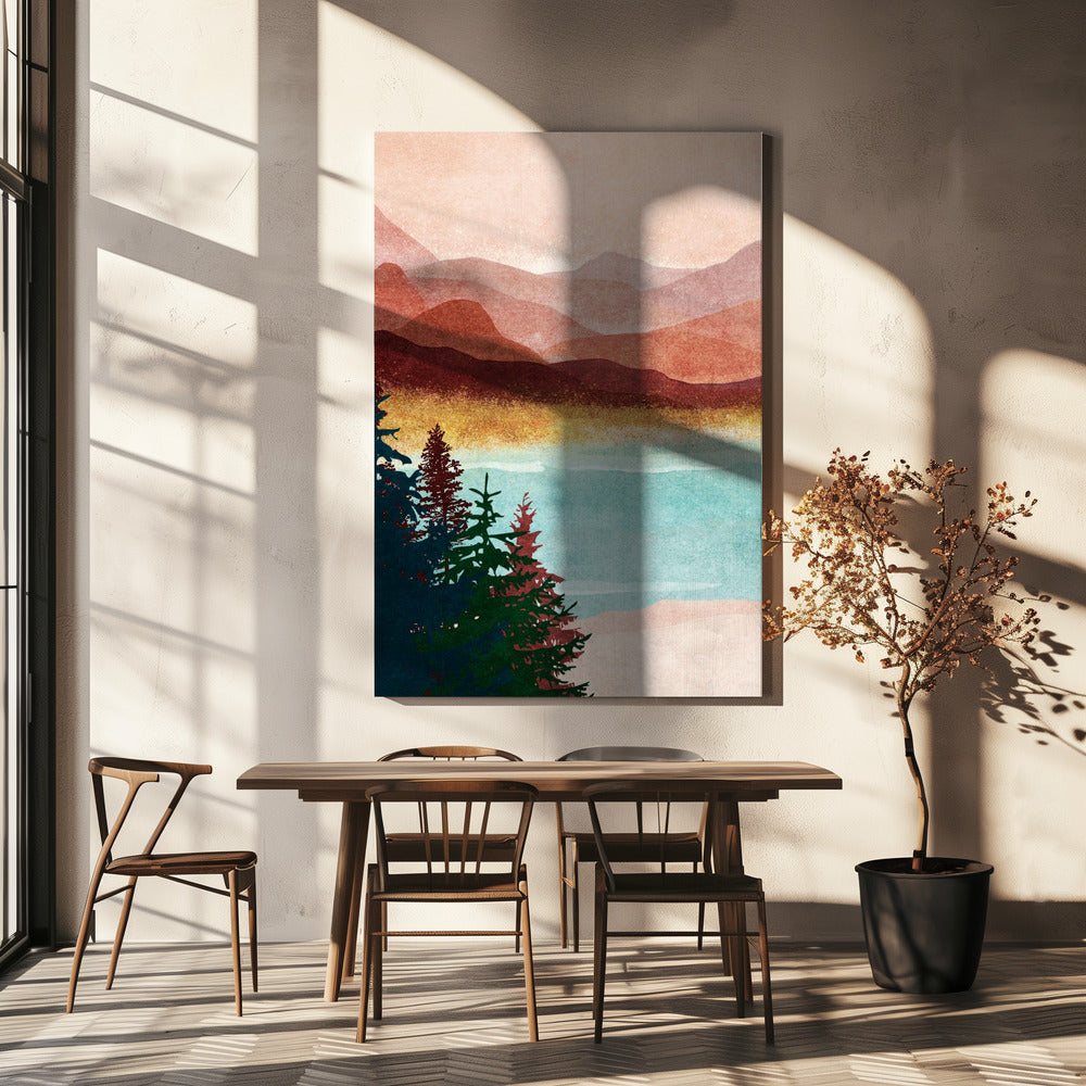 Misty Mountain Glow | Canvas