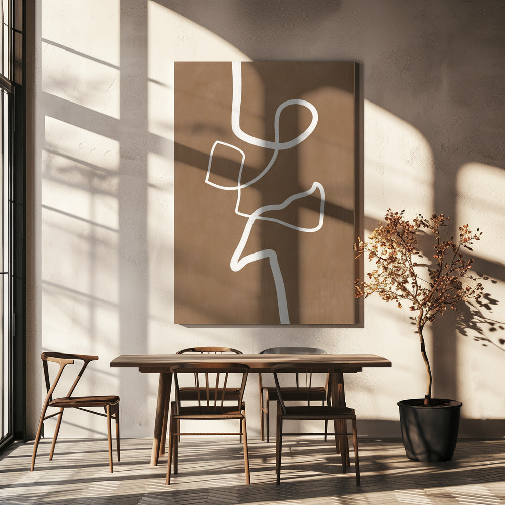 White Single Line Artwork | Canvas