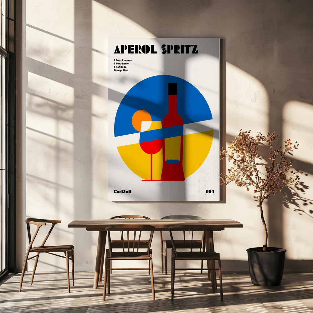 Aperol Spritz Cocktail Bauhaus Art Print | Canvas