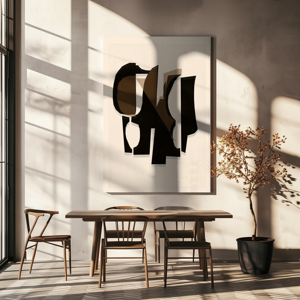 Black and White and Brown Relief 3 | Canvas