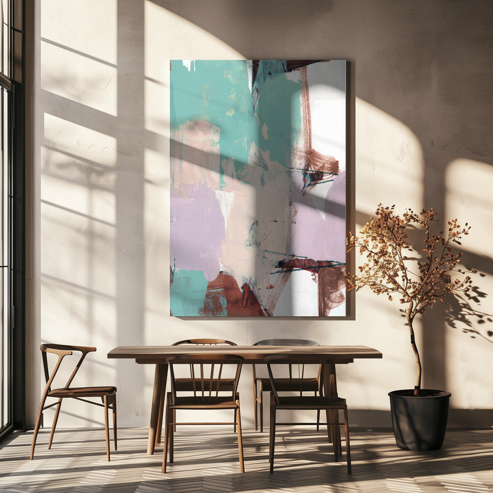 Blue Pink Dusky Abstract 2 | Canvas