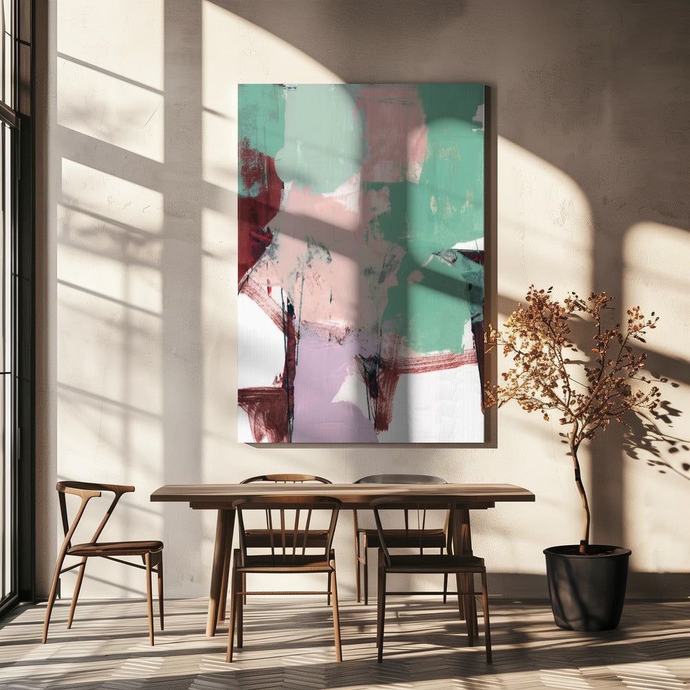 Blue Pink Dusky Abstract 3 | Canvas