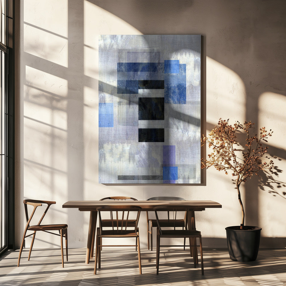 Blue  Carbon Abstract 2 | Canvas