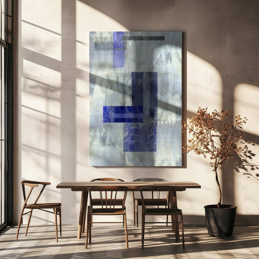 Blue  Carbon Abstract 3 | Canvas