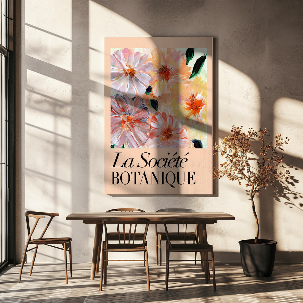 La Société Botanique Peach Flowers | Canvas