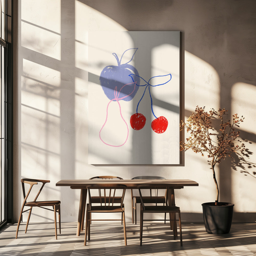 Apple, Cherry and Pear | Canvas