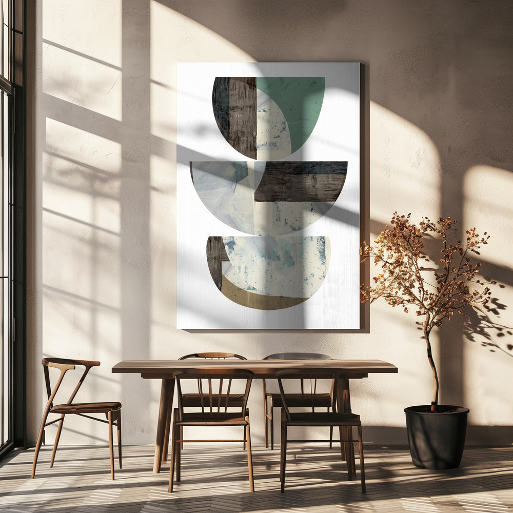 Blue Semi Circles 1 | Canvas