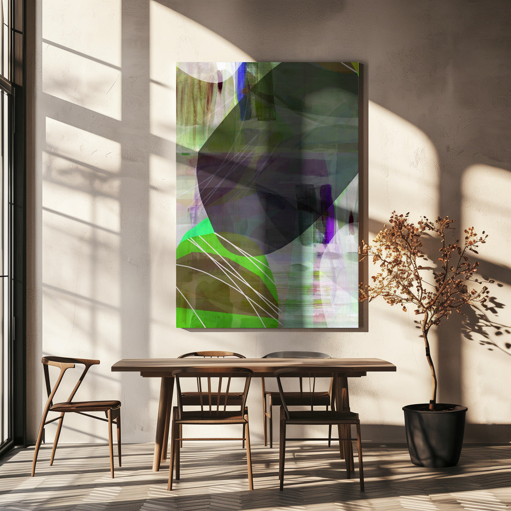 Abstract Green Shapes 1 | Canvas