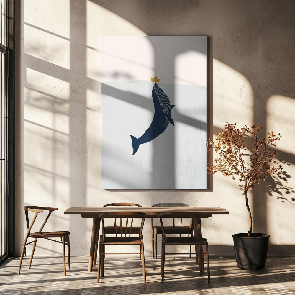Blue Whale Sailing Boat | Canvas
