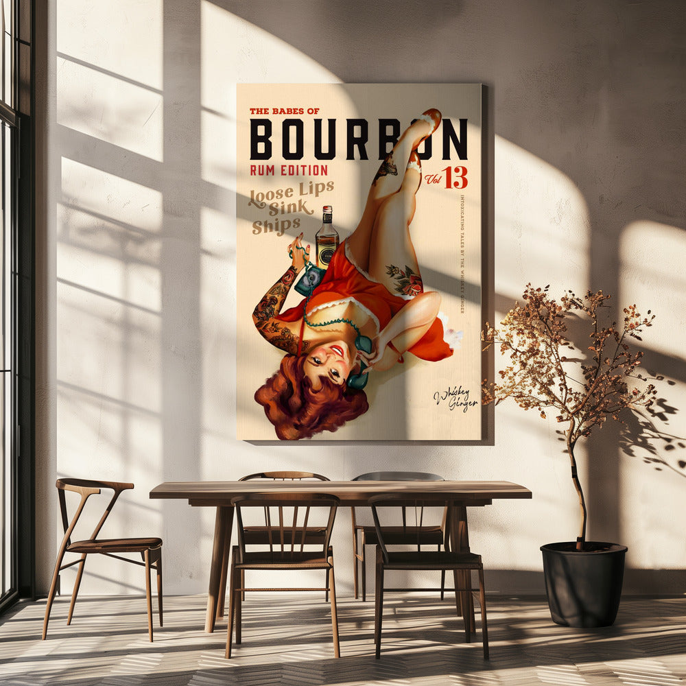 Babes of Bourbon Vol 13 Rum Drinking Pinup Girl Art | Canvas