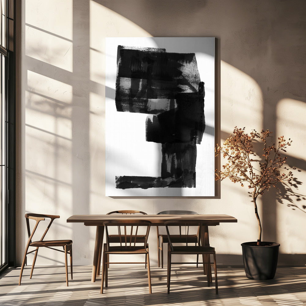 Black and White Abstract Composition No.2 | Canvas