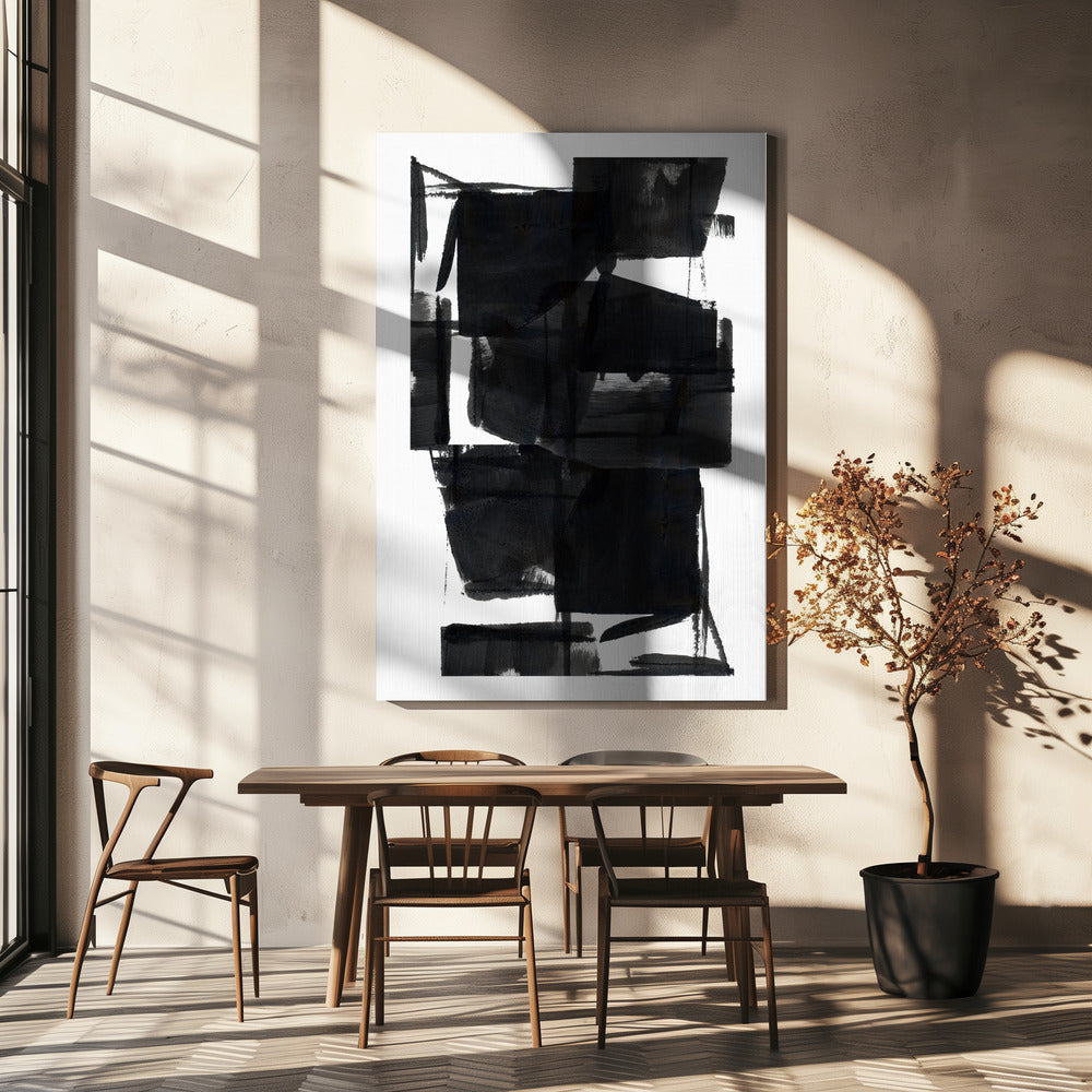 Black and White Abstract Composition No.8 | Canvas