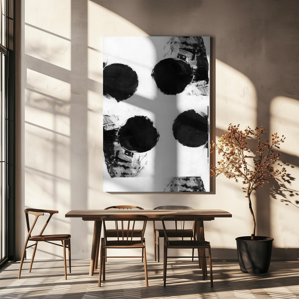 Black and White Abstract Dots 7 | Canvas