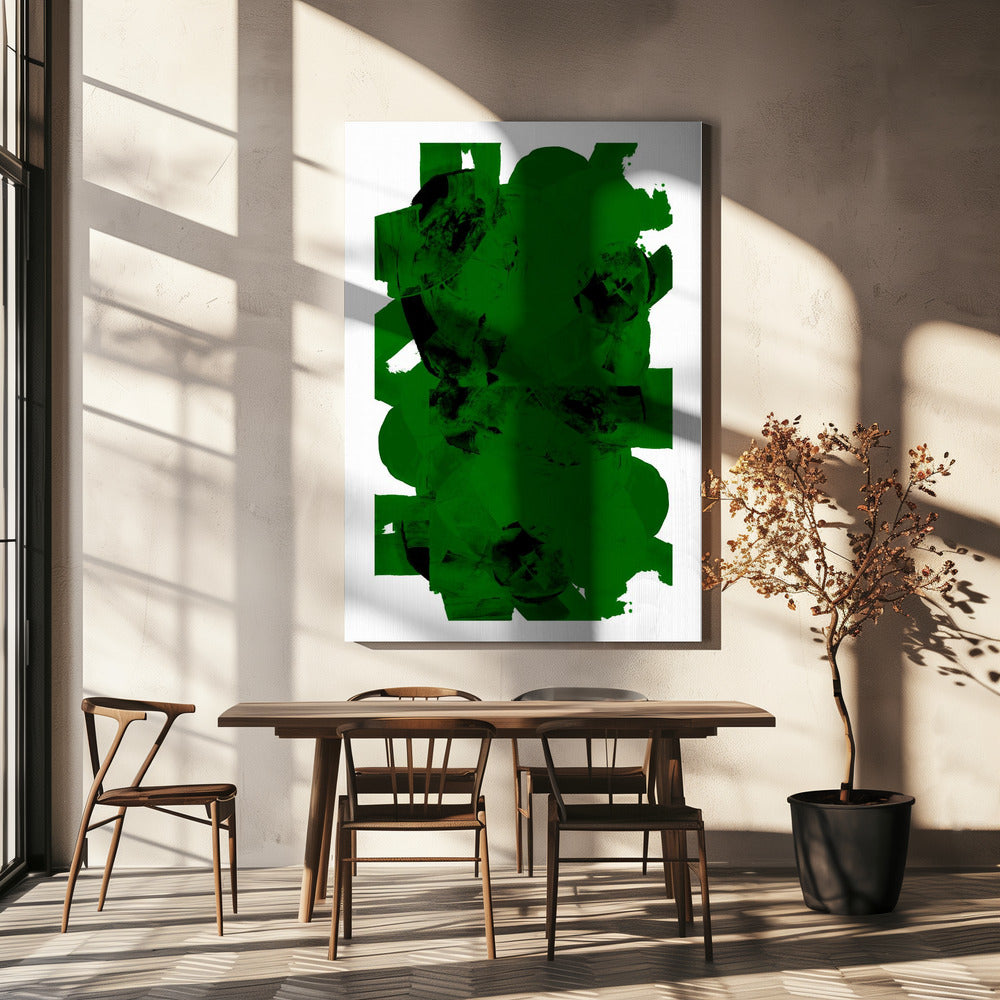 Green and Black Abstract Composition No.1 | Canvas