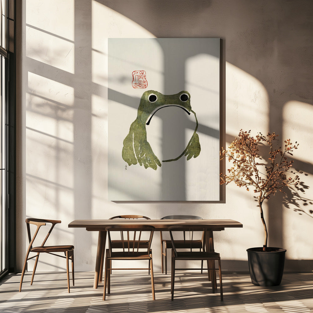Grumpy Frog I Green | Canvas